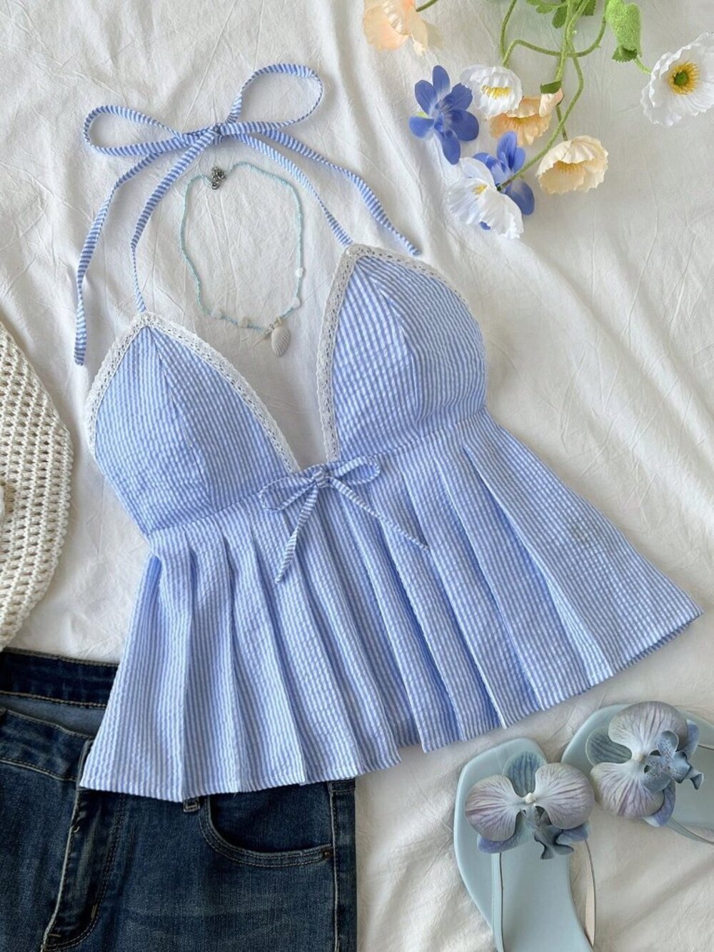 Multicolor Sexy Women's Camisole Top with Bow Tie and Spaghetti Straps